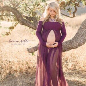 Sew Trendency Maternity The Gown Roxy Beige Size M NEW $ 266